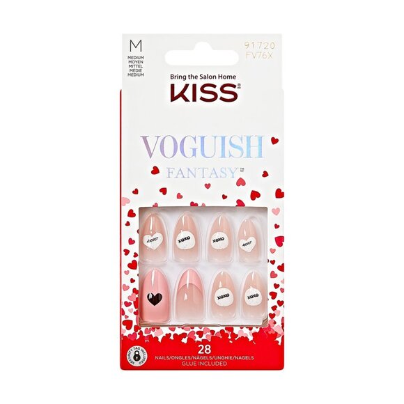 KISS Voguish Fantasy Nails Medium Length - Red Roses - Picture 1 of 11